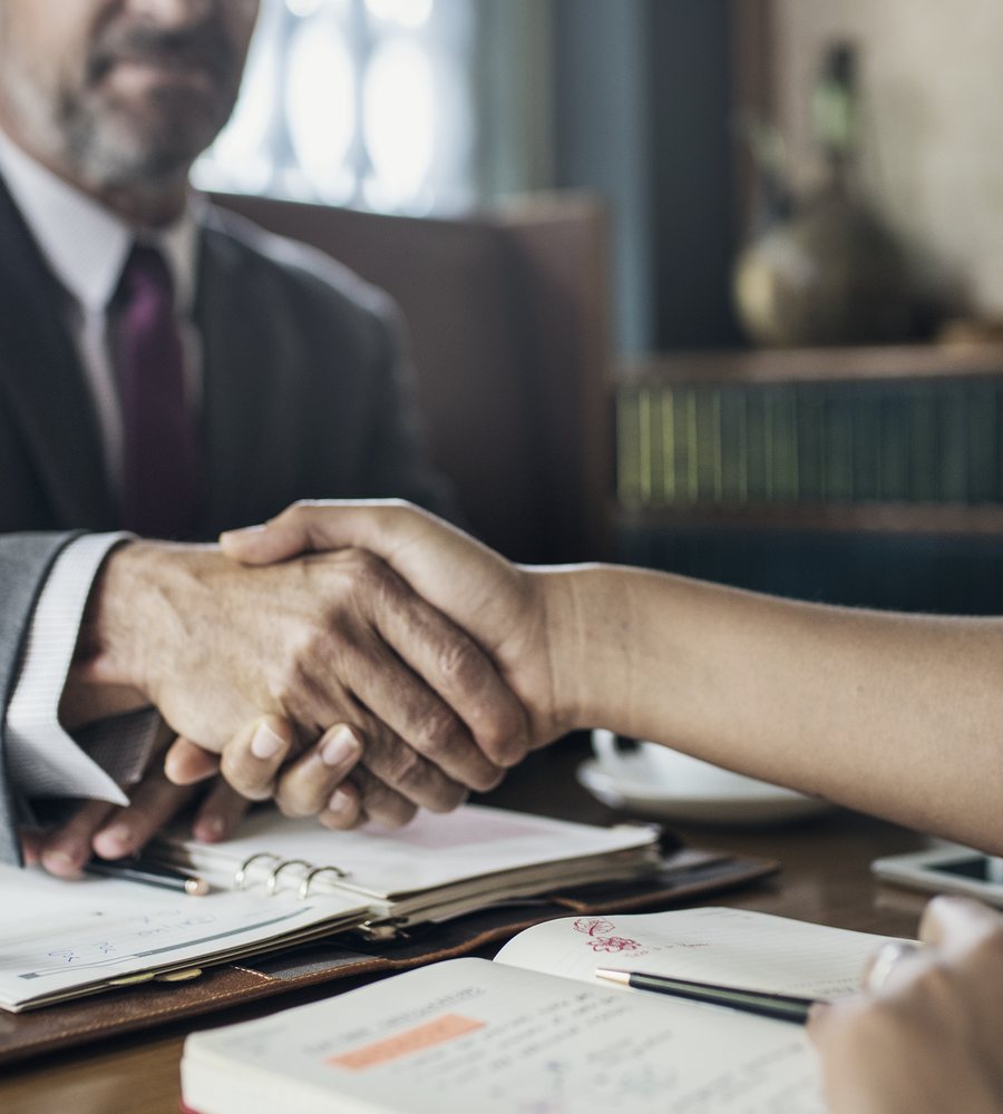 Attorney meeting with a client